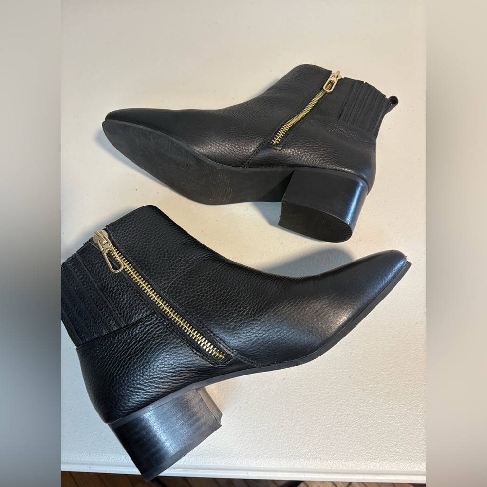 Talbots Dakota Ankle Boots | Women’s 7.5 | Black Pebbled Leather - Picture 6 of 11